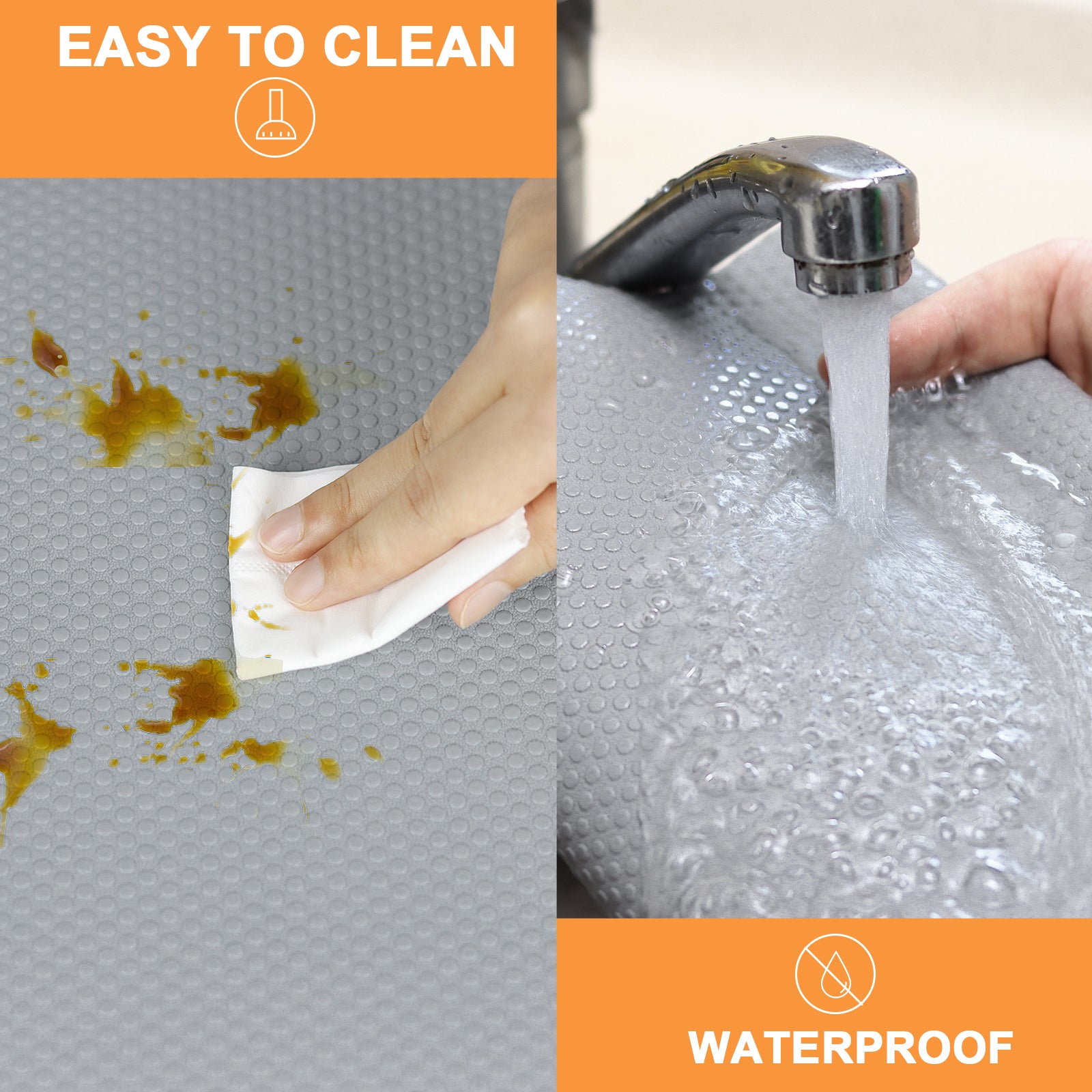 Shelf Liners for Kitchen Cabinets 16-inch: Waterproof Non-Adhesive Drawer Liner Light Gray - 16 in x 300 Inch Easy to Clean Cupboard Mat for Pantry Shelves