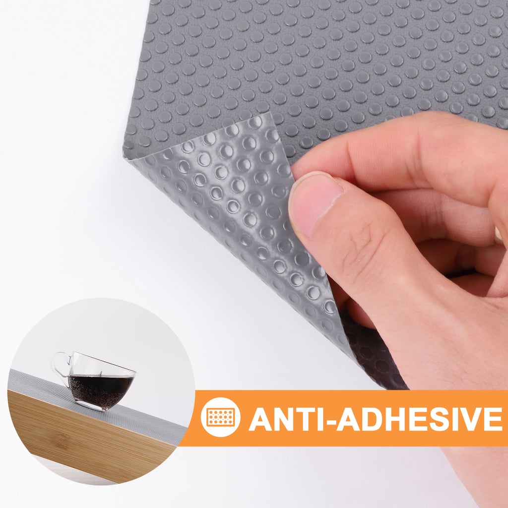 FLPMIX 15-Inch Kitchen Shelf Liners: Waterproof Cabinet Drawer Mats 15 x 240 Inch - Dark Grey Easy to Cut Housewife Pantry Shelving Liner for Cupboard