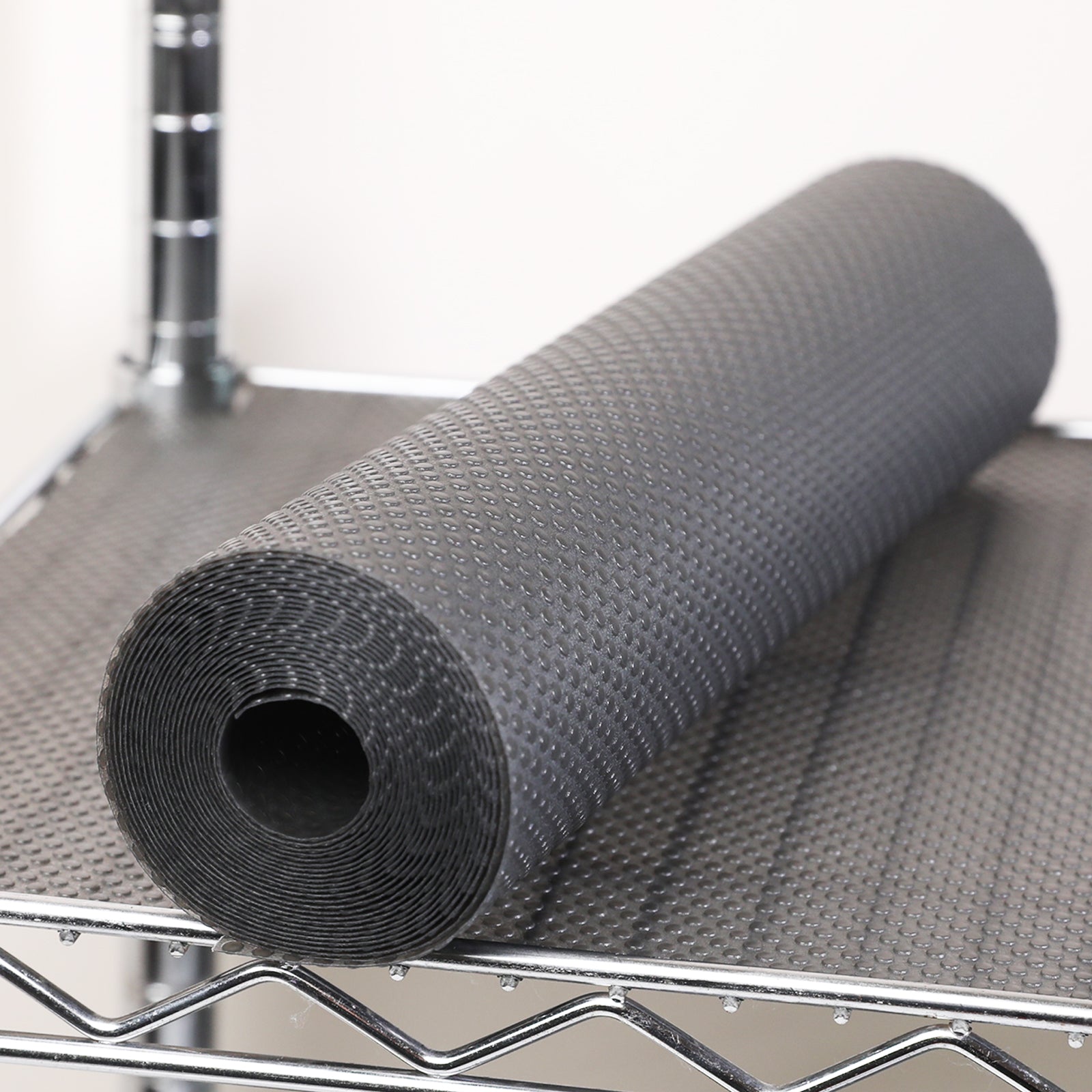 FLPMIX Wire Shelf Liner 16 inch Wide, Thick Pantry Shelf Liner, Standard Size (16 by 197 Inch, Transparent Grey), Easy to Cut, Waterproof Plastic Cabinets Drawer Liner