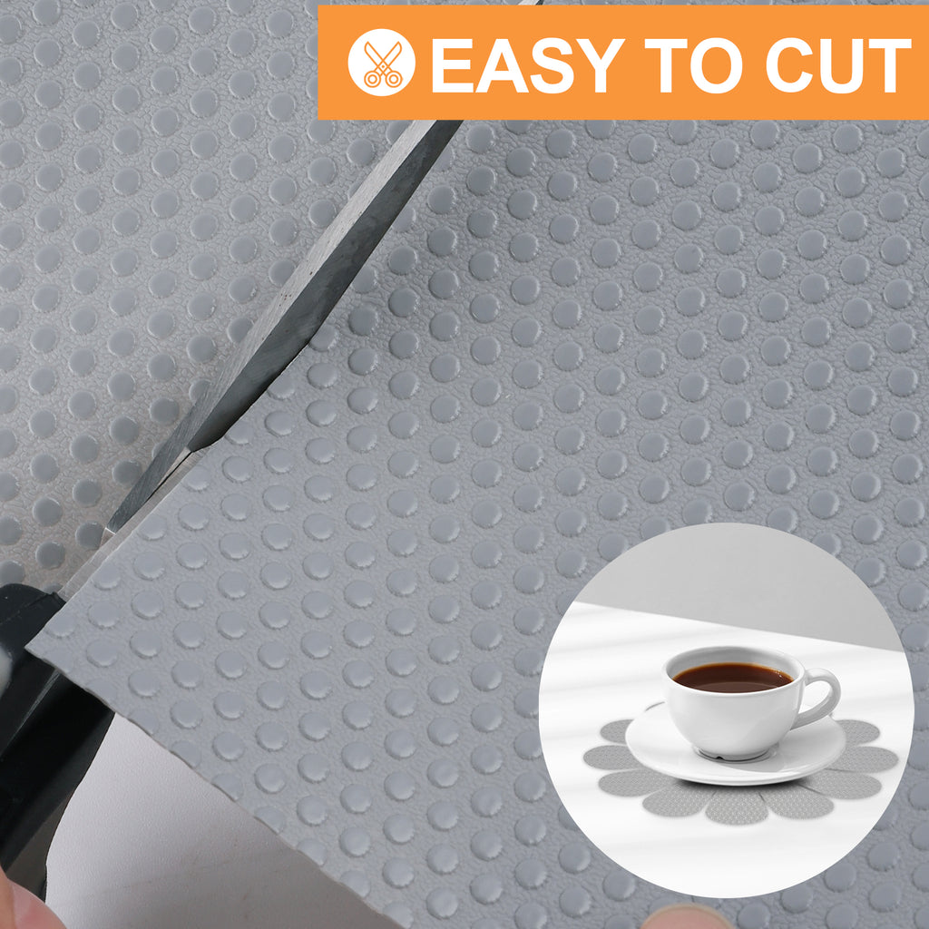 Shelf Liners for Kitchen Cabinets 16-inch: Waterproof Non-Adhesive Drawer Liner Light Gray - 16 in x 300 Inch Easy to Clean Cupboard Mat for Pantry Shelves