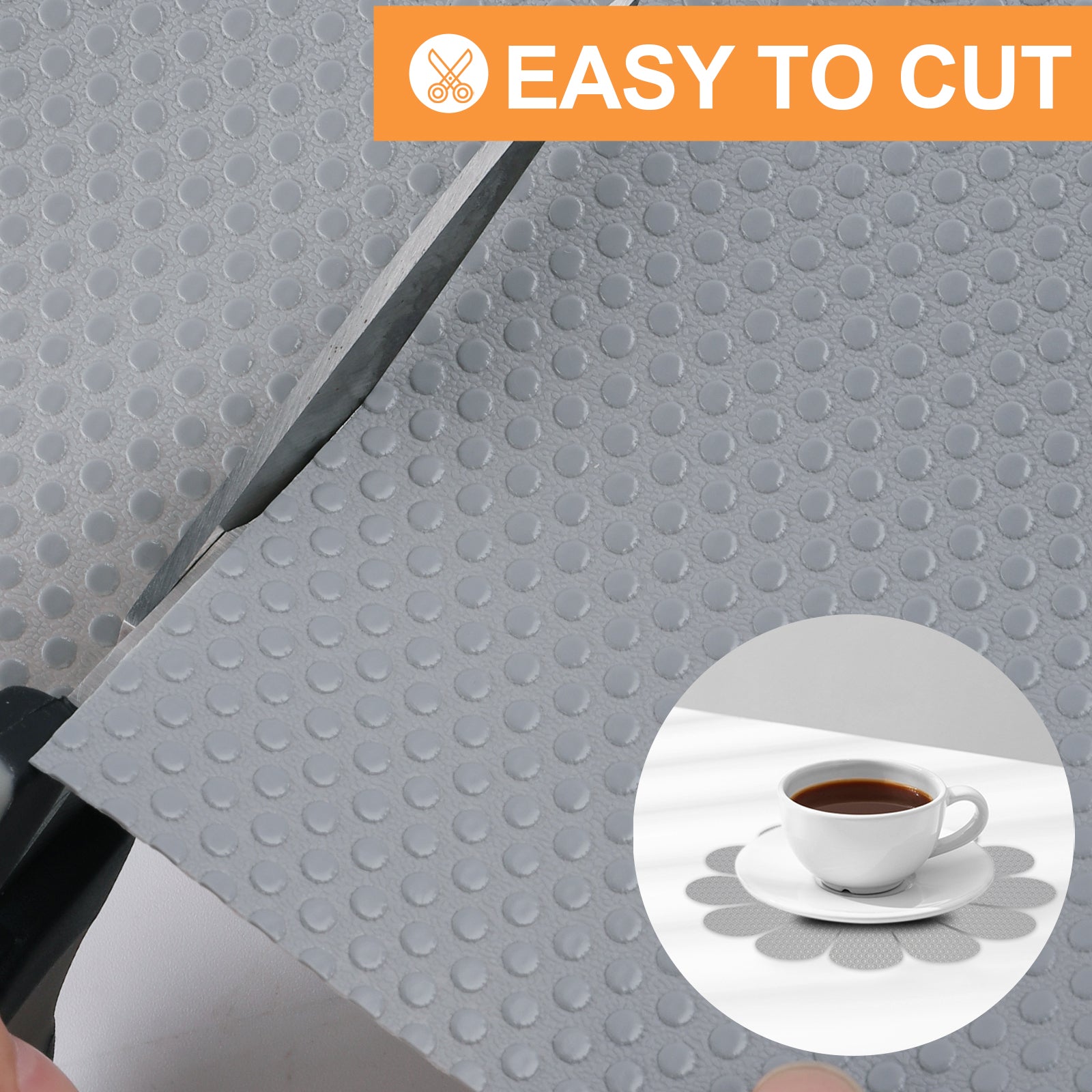 Shelf Liners for Kitchen Cabinets 16-inch: Waterproof Non-Adhesive Drawer Liner Light Gray - 16 in x 300 Inch Easy to Clean Cupboard Mat for Pantry Shelves