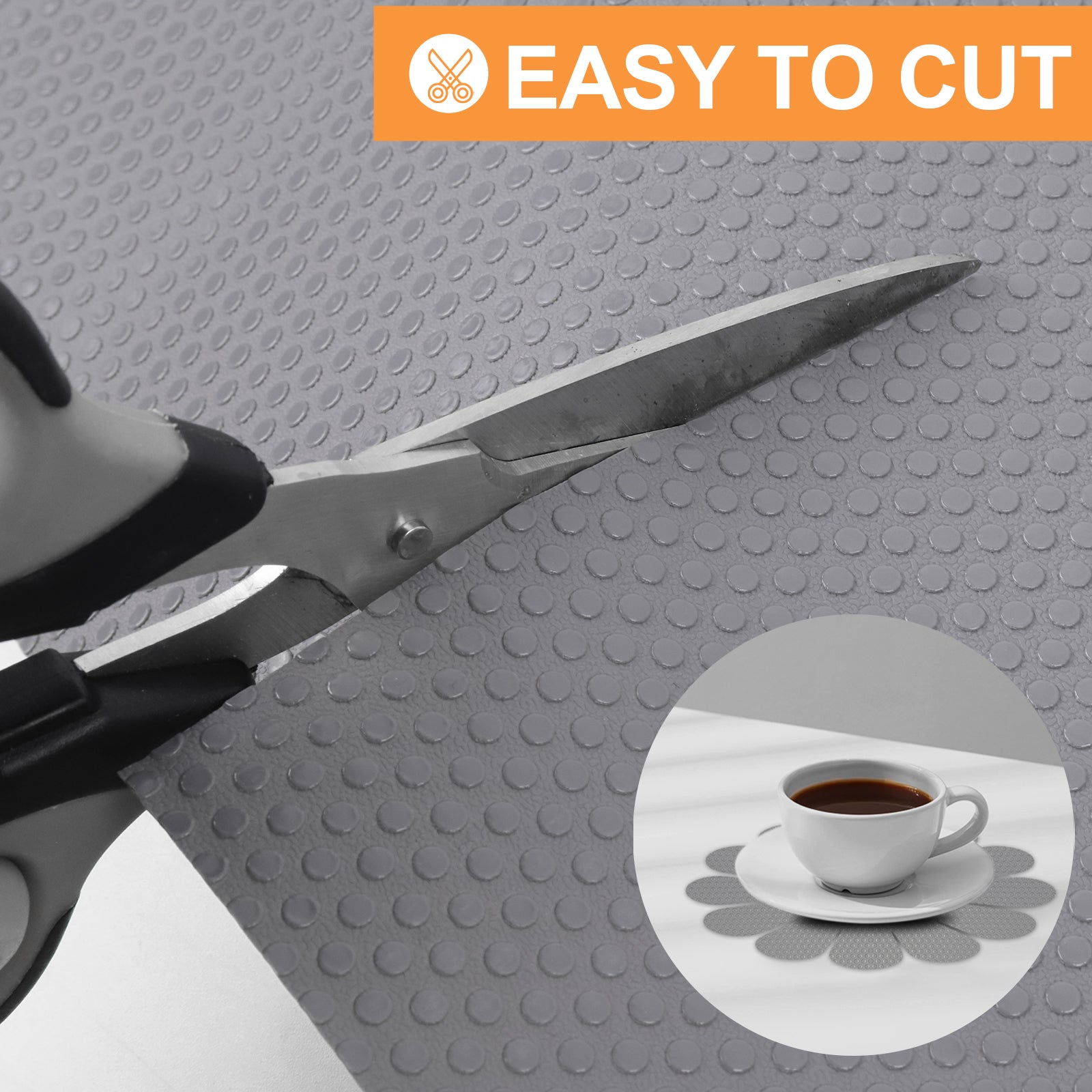 FLPMIX 15-Inch Kitchen Shelf Liners: Waterproof Cabinet Drawer Mats 15 x 240 Inch - Dark Grey Easy to Cut Housewife Pantry Shelving Liner for Cupboard