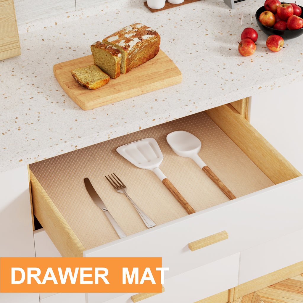 Shelf Liner Clear 16-inch Wide: Waterproof Kitchen Cabinets Liners - Non-Adhesive Easy to Clean Drawer Liner for Pantry Shelves 16" x 300 In