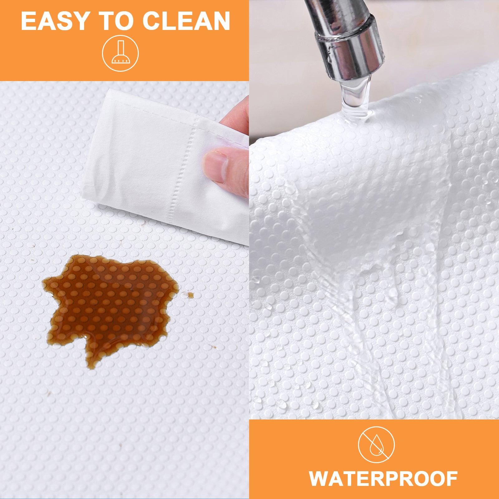 FLPMIX Shelf Liner White - Waterproof Pantry Cabinets Liners,Washable Easy to Cut Drawer Mat for Kitchens Cupboard 17.7" X 96Inch