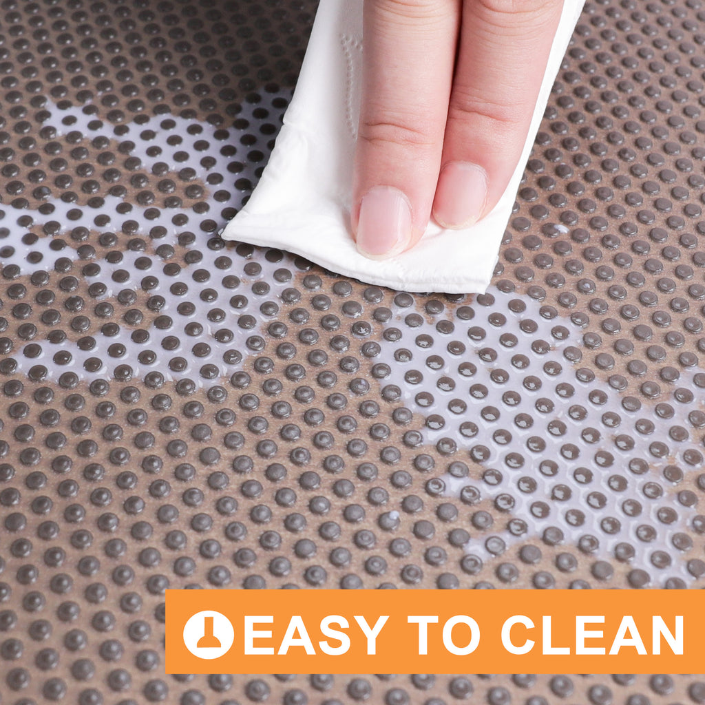 FLPMIX Kitchen Cabinet Drawer Liner: 15" Clear Non-Adhesive Pantry Shelf Liner - Waterproof Easy to Cut Refrigerator Mat 15" x 240" Translucent Grey